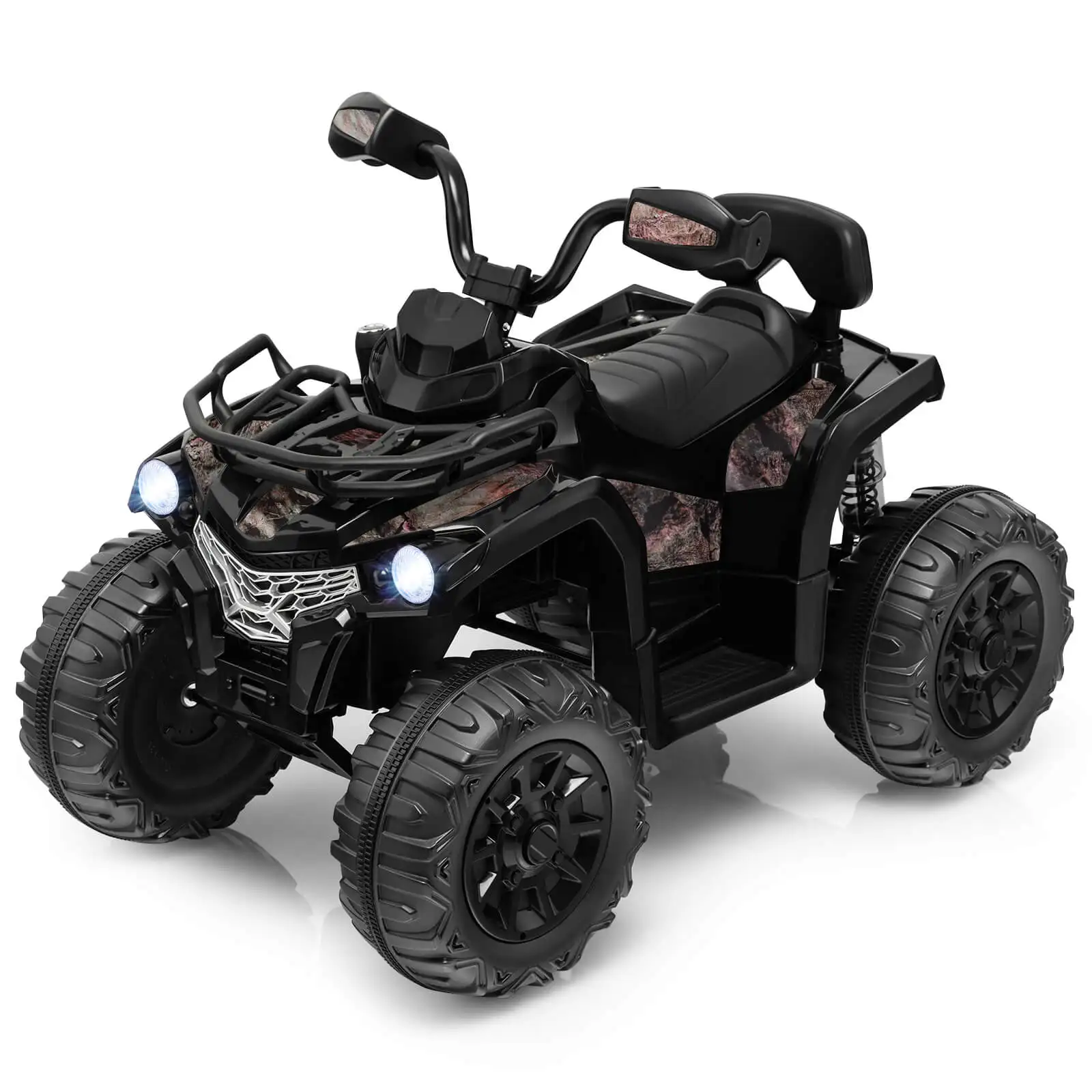 12V Kids Ride On ATV 4 Wheeler Electric Vehicle w/Music & Headlights Soft Start