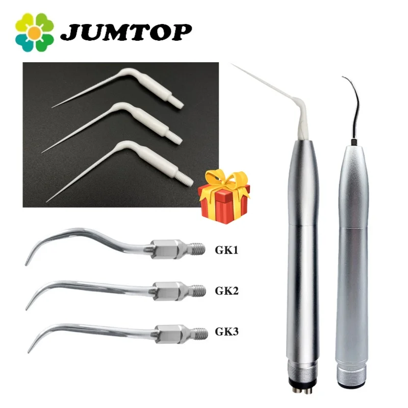 

JUMTOP Dental Air Scaler Handpiece with K1 K2 K3 Scaling Tips for Teeth Cleaning Whitening