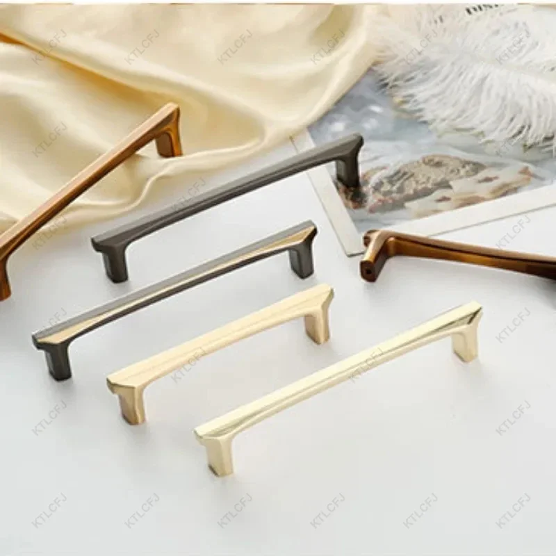 Moderno e minimalista europeu ouro preto cobre escovado alça nordic guarda-roupa alça porta gaveta mesa de cabeceira alça