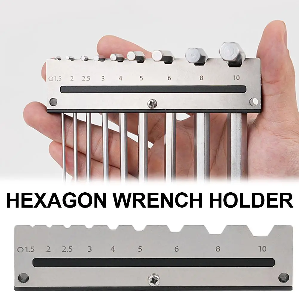 Hex Key Organizer Rack Al Legierung Edelstahl Lagerung Halter Für Inbusschlüssel Wand-Montiert Werkzeug Organizer Für Werkstatt Garage