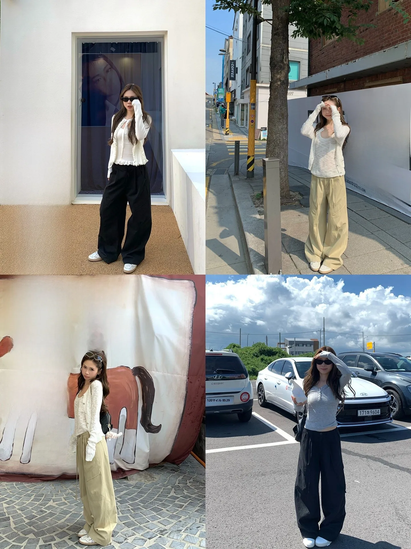 

American Retro Cotton Elastic Waist Dstring Wide Leg Workwear Casual Pants Yellow ZhiZhi ZZPtte Walking Plan
