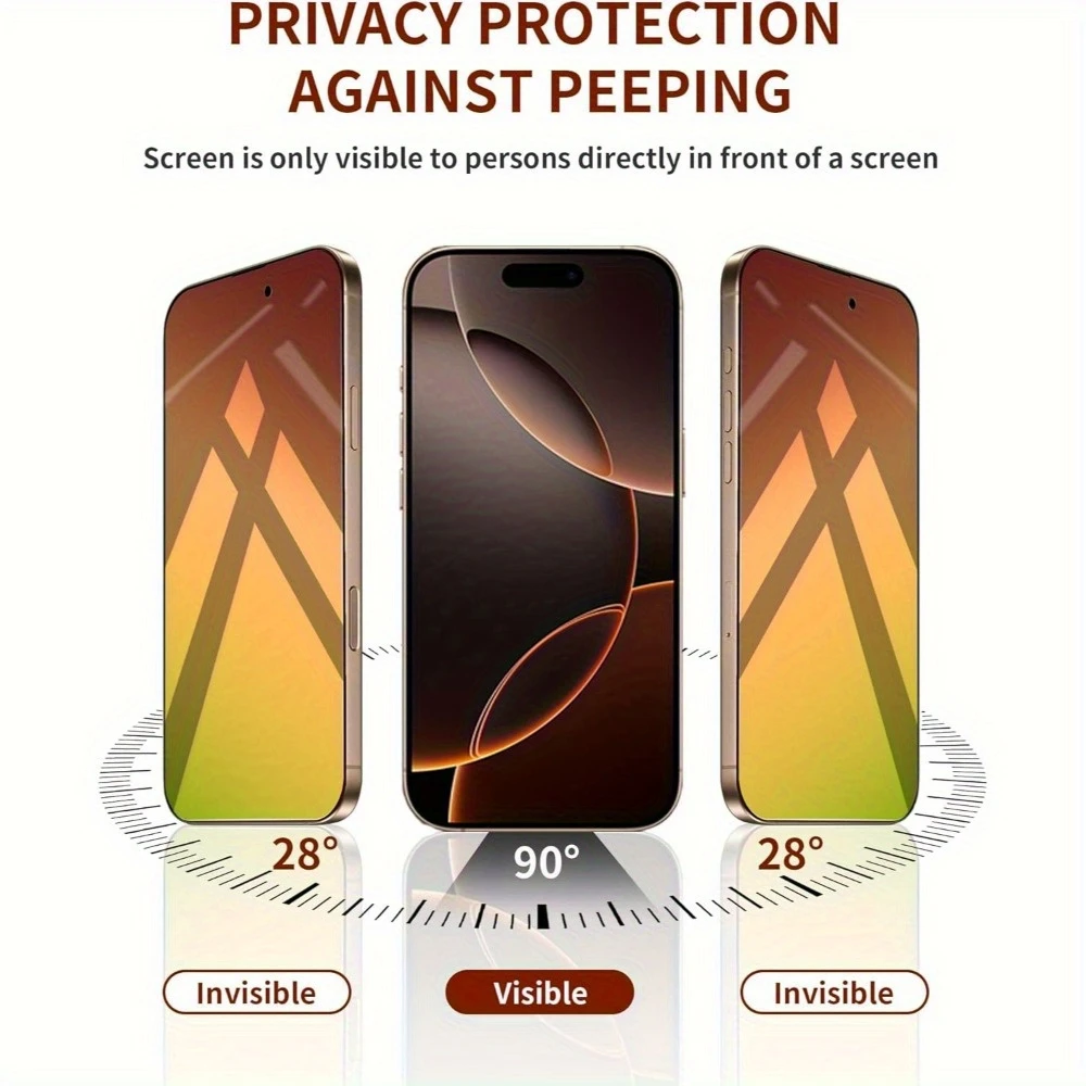 NNBILI 2 شاشة الخصوصية + 2 عدسة حامي الشاشة آيفون 17 ProMax طبقة رقيقة واقية فقاعة الحرة خدش التغطية الكاملة التدرج #2