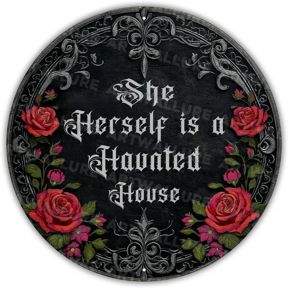 Witches House Rules Metal Tin Sign Vintage Halloween Decor No Broomstick Riding Funny Wall Art Retro Gothic Plaque for Home Bar
