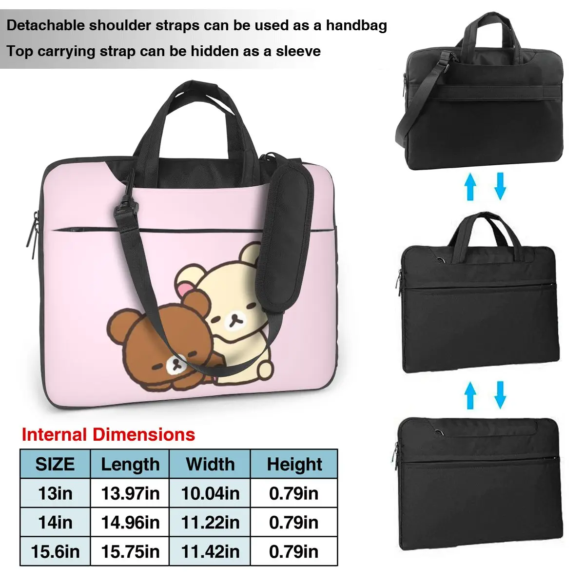 リラックマと仲間たち！ クロスボディ ラップトップ バッグ ケース コンピューター バッグ 耐久性のある保護ノートブック ポーチ Lenovo 用
