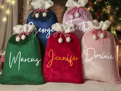 1PC Large Santa Sack, Personalized Christmas Gift Bag Santa Bag with Name, Custom Christmas Stocking Sack