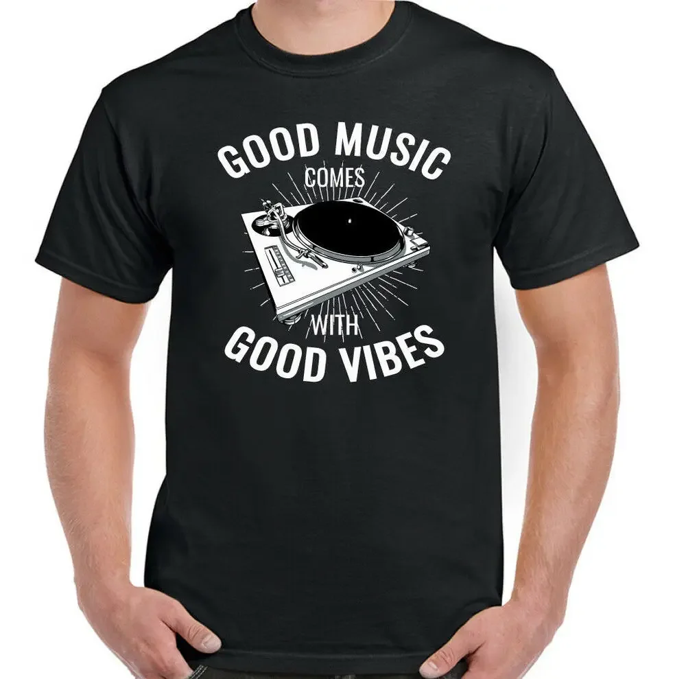 Funny Men's DJ T-Shirt - Technics Turntable Vinyl Record Player Vibes  High Quality 100%Cotton Short Sleeve