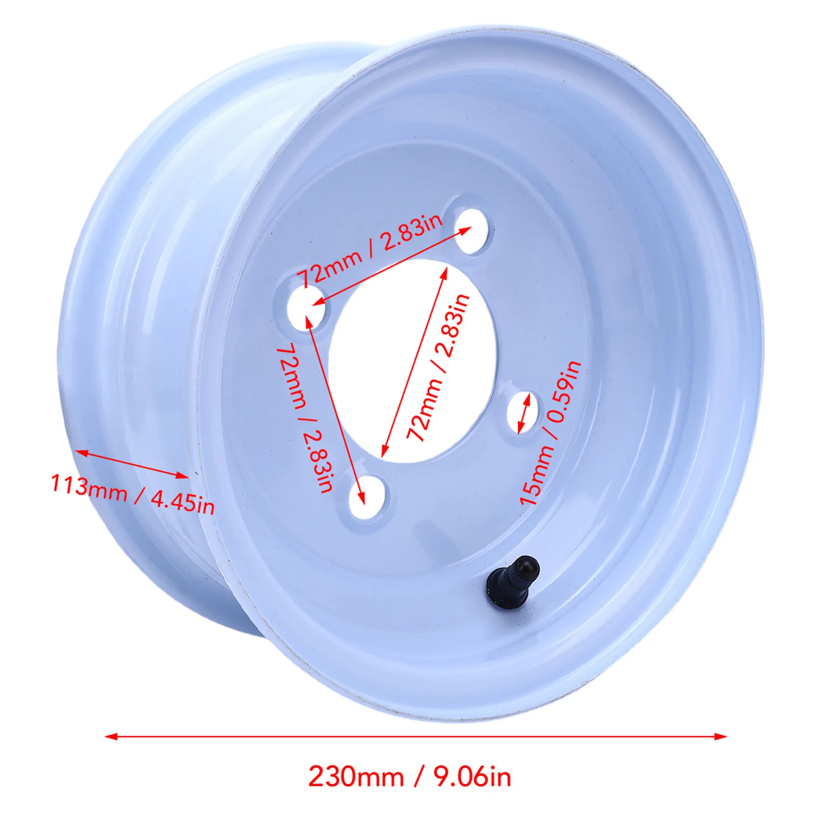 Velg Go Kart dengan Lapisan Anti Aus dan Cengkeraman yang Ditingkatkan 19X7-8, Velg ATV dengan Kekerasan Tinggi 4 Lubang untuk Sepeda Motor ATV, Sepeda Motor Trail, dan Mesin Pemotong Rumput