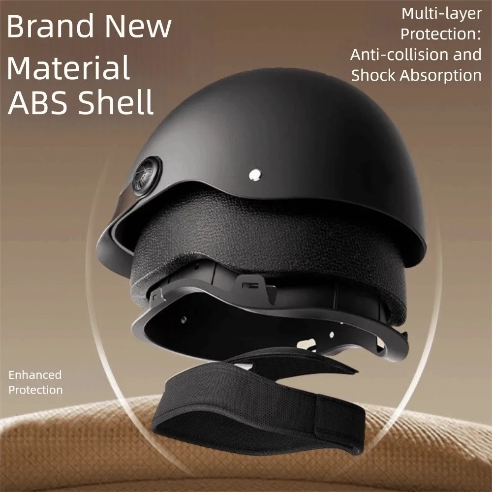 Vintage Ultra Light Electric Bicycle Helmet Fall Prevention Breathable Cycling Helmet Sunscreen Motorcycle Half Helmet Riding view 3