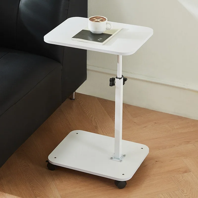 C Curve 360° Rotating Height Adjustable Small Side Table Waterproof Scratch Proof Heat Resistant Mobile Desktop Shelf