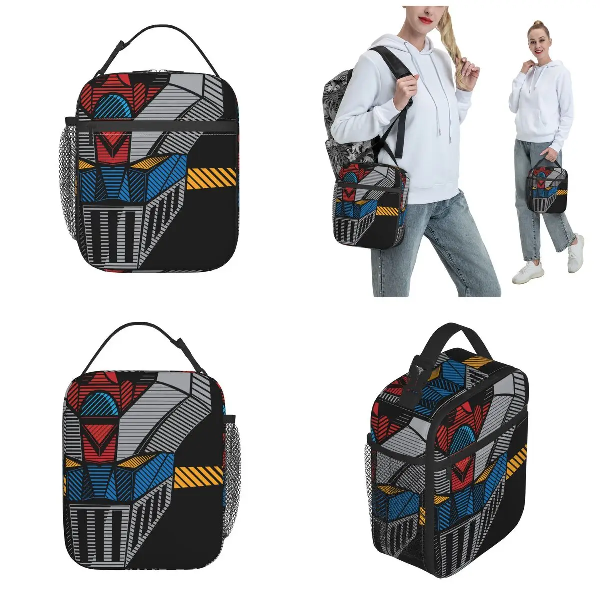 Mazinger Z Super Robot Accessories Insulated Lunch Bag School Voltes V Food Box Reusable All Season Thermal Cooler Bento Box