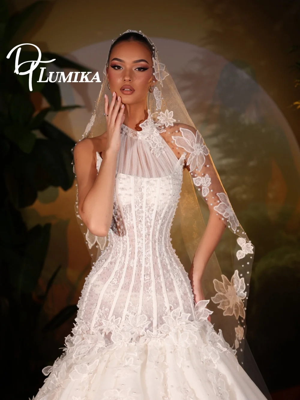 Romantic Halter-Neck Corset Wedding Dress 2026 Romantic Lace Bridal Gown Fashion Ball-Gown Floor-Length Bridal Dress Robe De Mar