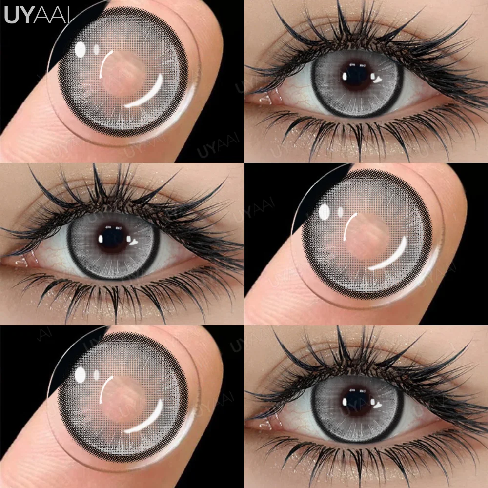 UYAAI Korean Style Fashion Lenses 1 Pair Color Contact Lenses for Eyes y2k Blue Eye Lenses Purple Colored Lenses Colorcon