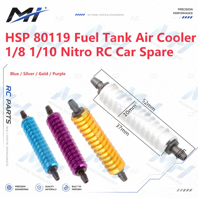 HSP 80119 Fuel Tank Air Cooler Cooling Radiator for 1/8 1/10 Nitro RC Car Engine Upgrade Parts Accessories view 3
