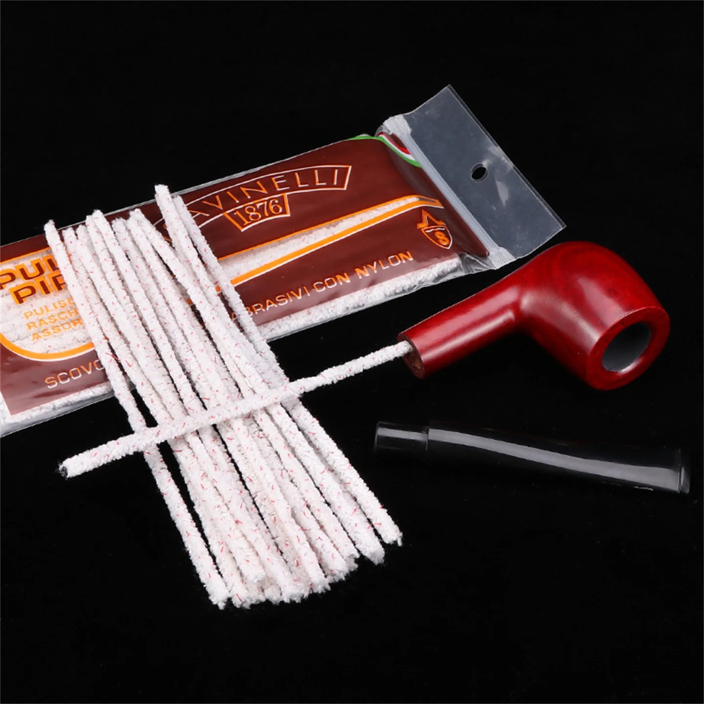 50Pieces/Pack Barbed Brush Pipe Cleaning Sliver Cotton Clean Tip Rod For Smoking Pipe Consumables Tobacco Pipe Accessories