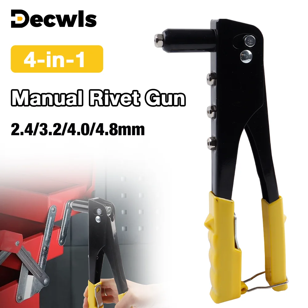 2.4mm-4.8mm Manual Rivet Gun, Blind Rivet Gun Quick Riveting Tool Metal Fastening Tool For Furniture/Automotive/Metal Processing