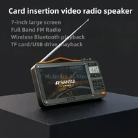 SANSUI F51 7 inch large screen radio Caixa de som Bluetooth portable elderly Bluetooth speaker video wireless card player