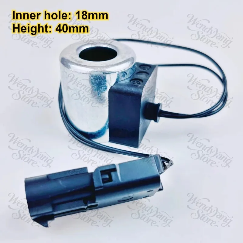Excavator parts for Yuchai 65/75-8 Pilot Safety Lock Solenoid Valve Pengpu 60 Longgong85 DC24VDC12V Inner Hole 18mm Height 40mm