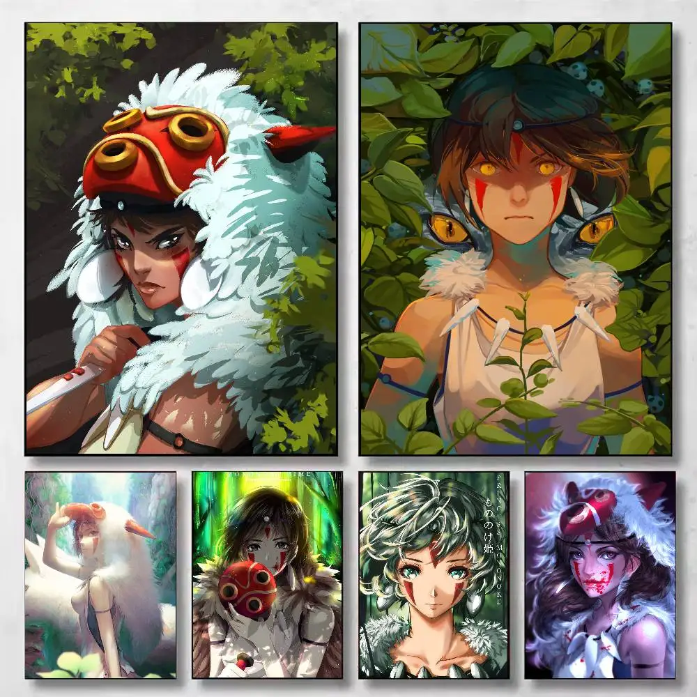 Póster Mural de la princesa Mononoke de Hayao Miyazaki para sala de estar, pared del dormitorio, decoración de pared de oficina, regalo para amigos sin marco