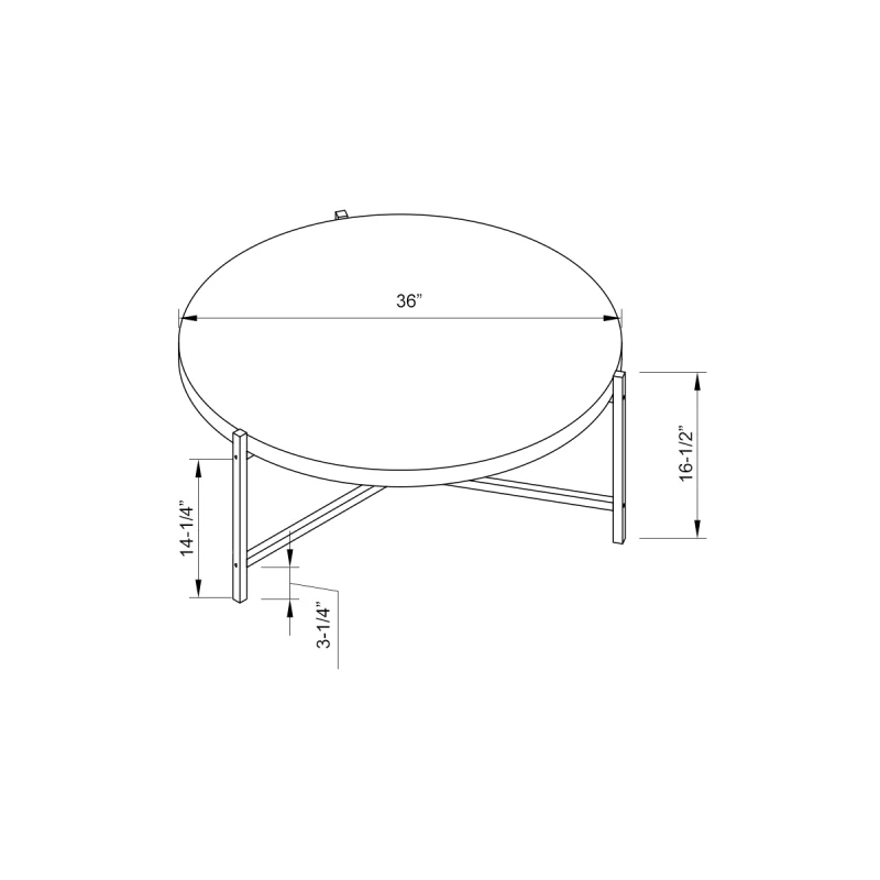 36.5 ラウンドコーヒーテーブル、ホワイトメタル脚付き、ウェザードホワイト&ホワイト