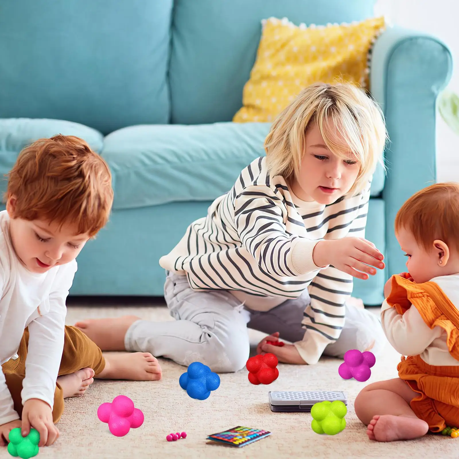 

6 Pcs Reaction Ball Goalkeeper Training Equipment Hexagonal Fitness Indoor Reflex Balls Exercise