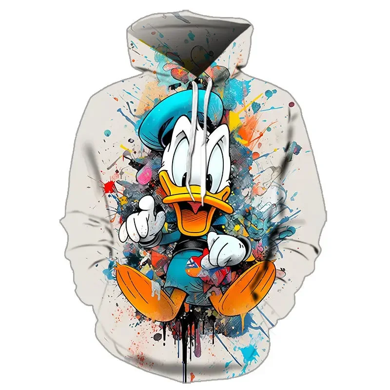 2024 New Autumn Animation Donald Duck Series 3D Printing Men\'s and Women\'s Hoodies Trendy Fashion Jumpers Latest Best Sellers