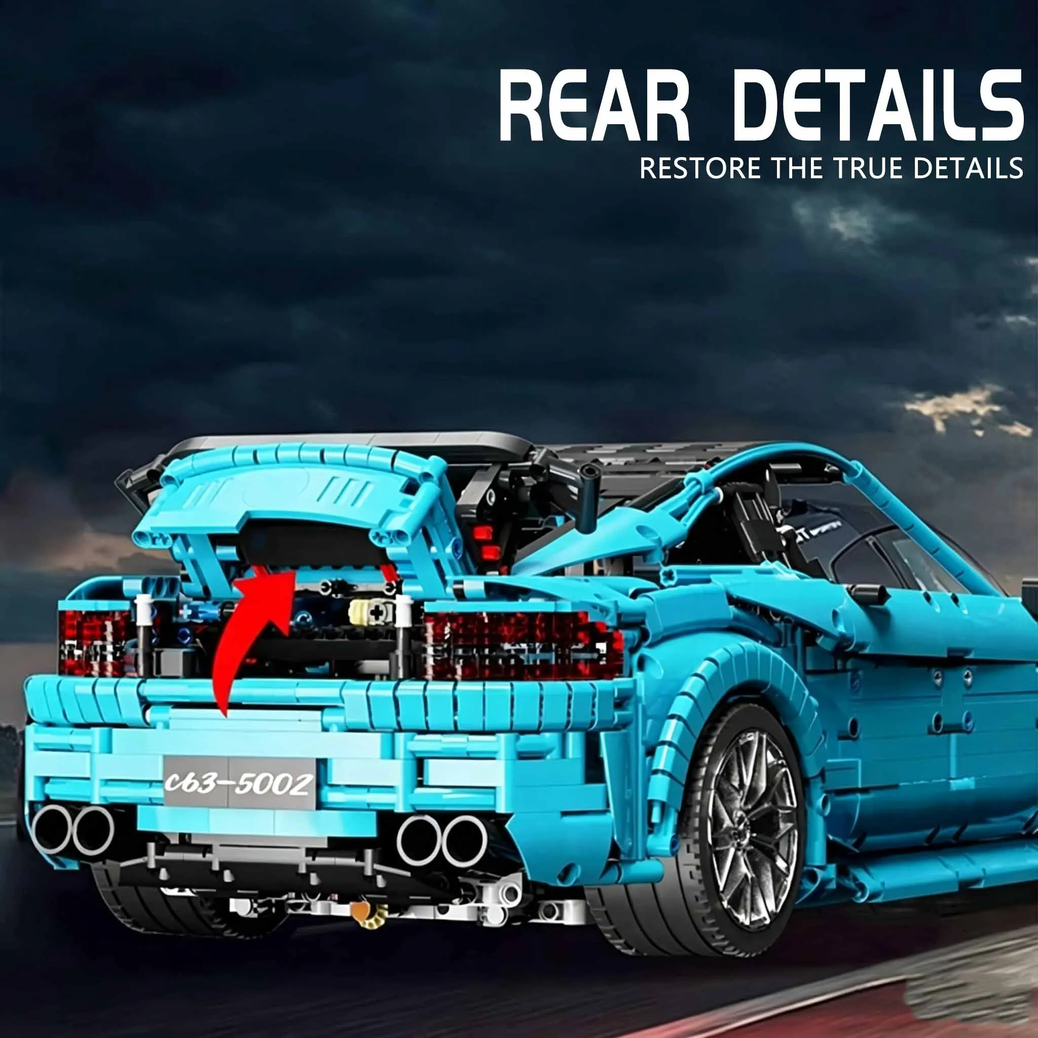 Technical Speed Supercar C63 AM-G Model Building Blocks MOC-60193 Sports Car Bricks Toy Adult Gift 4129pcs view 4