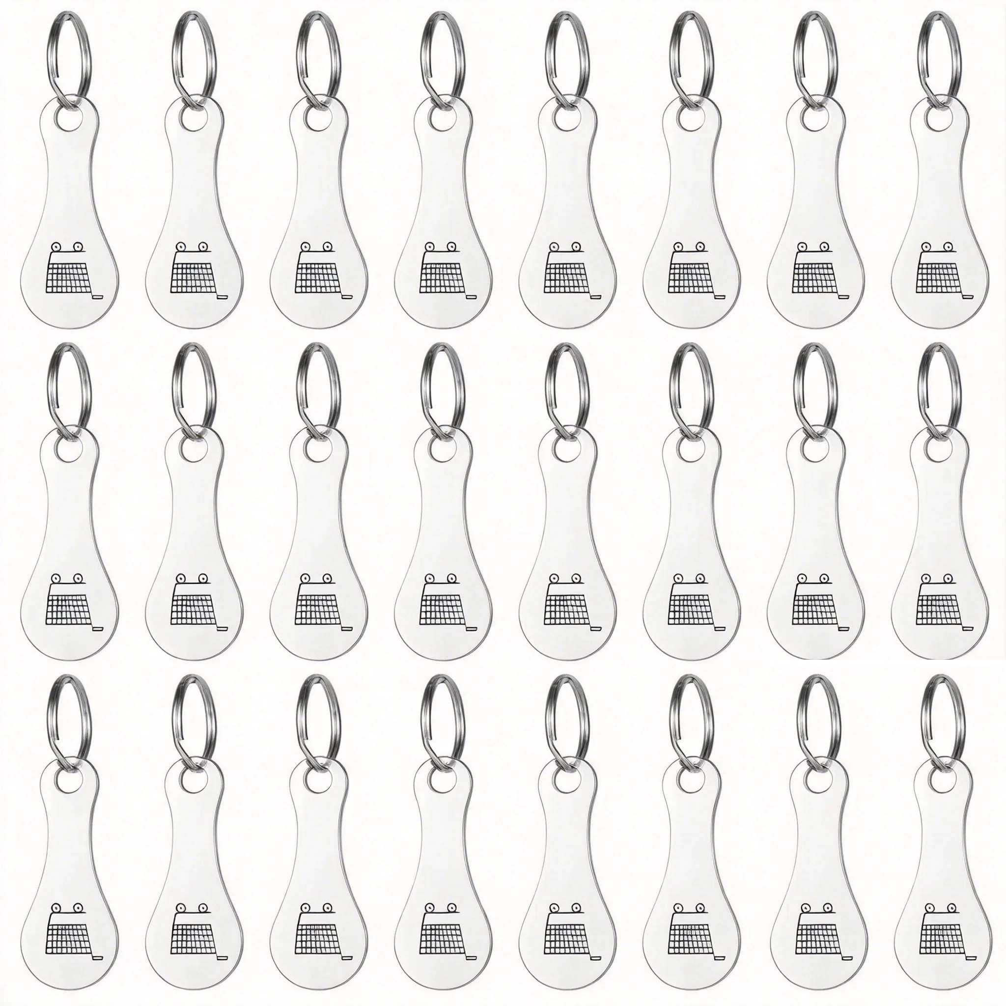 3/6PCS Metal Shopping Cart Tokens Trolley Token Key Ring Decorative Keychain Multipurpose Shopping Portable For Home Outdoor image 3