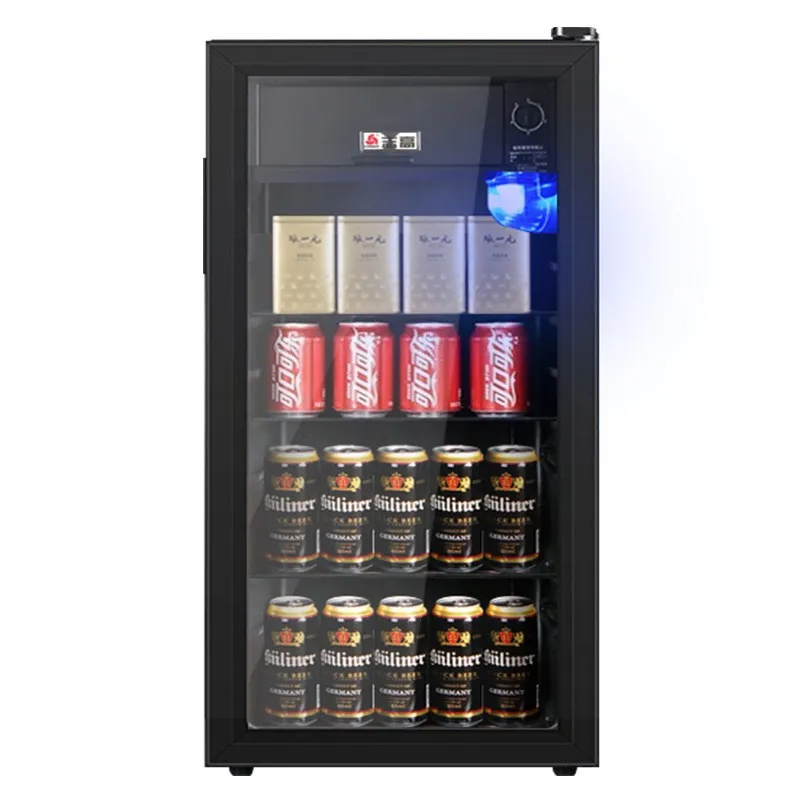 122L Home Commercial Single-door Transparent Glass Wine Cabinet Refrigeration Display Cabinet Fresh-keeping Refrigerator Ice bar