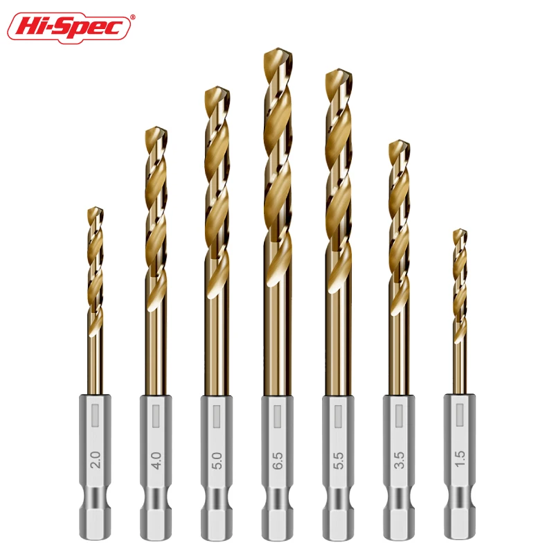 Hallo-Spec 13pc 1/4 "Hex Schaft Twist Bohrer Multi Metall Bohrer Titan HSS Bohrer Bit Für Weiche metall 1,5-6,5mm Bohrer Zubehör Set