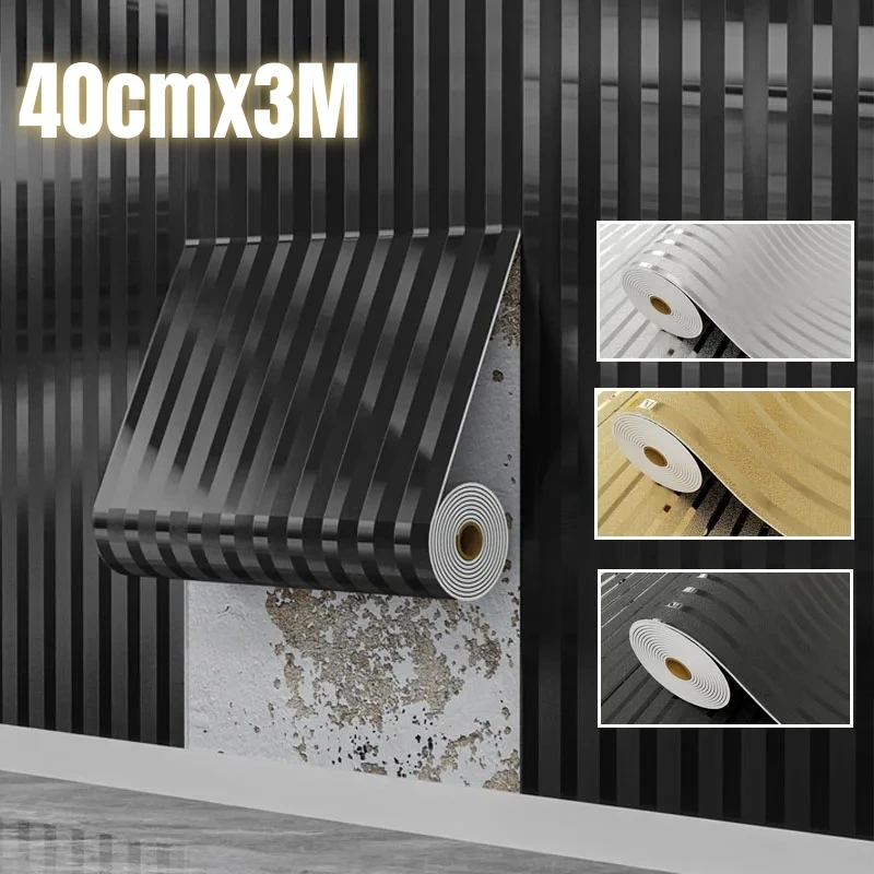 

Self-Adhesive Wallpaper Roll Modern Brick Pattern Metallic for Living Room Background Wall Art Decor Removable Wall Stickers