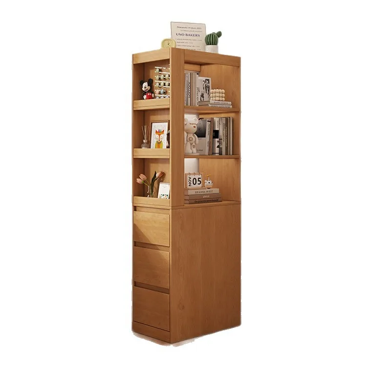 Bookshelf floor-to-ceiling shelf integrated against the wall, simple modern home bookcase, living room multi-layer storage cabin