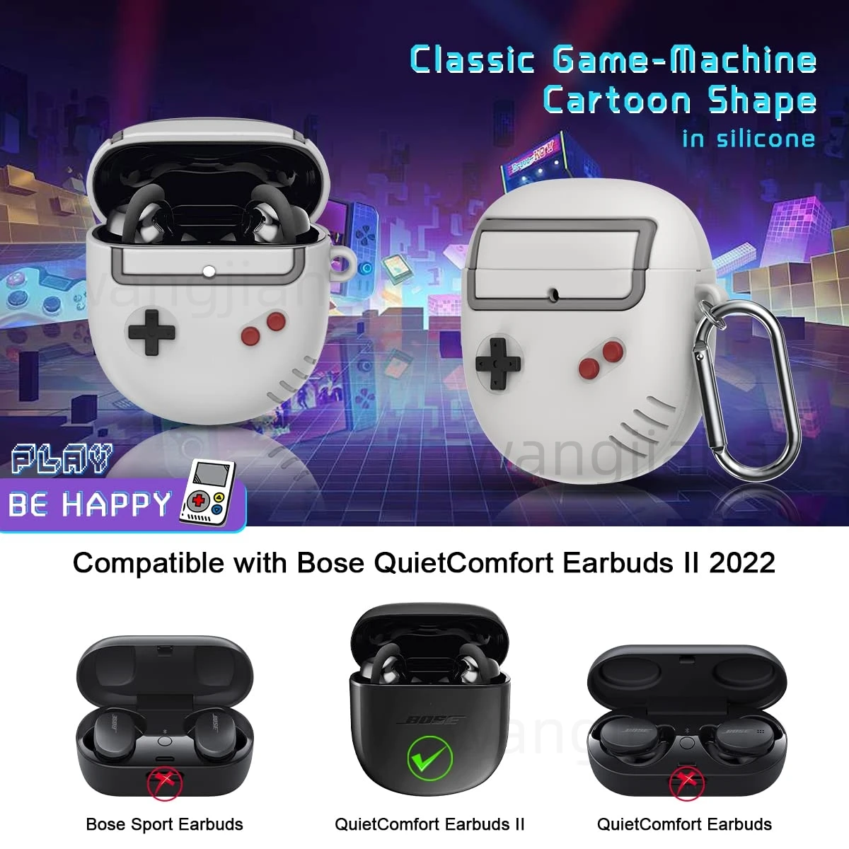 حافظة لهاتف بوس كويتكومفورت ايربادس II ، غطاء حماية ضد الصدمات ، QC ii ، اكسسوارات سيليكون ، 2022