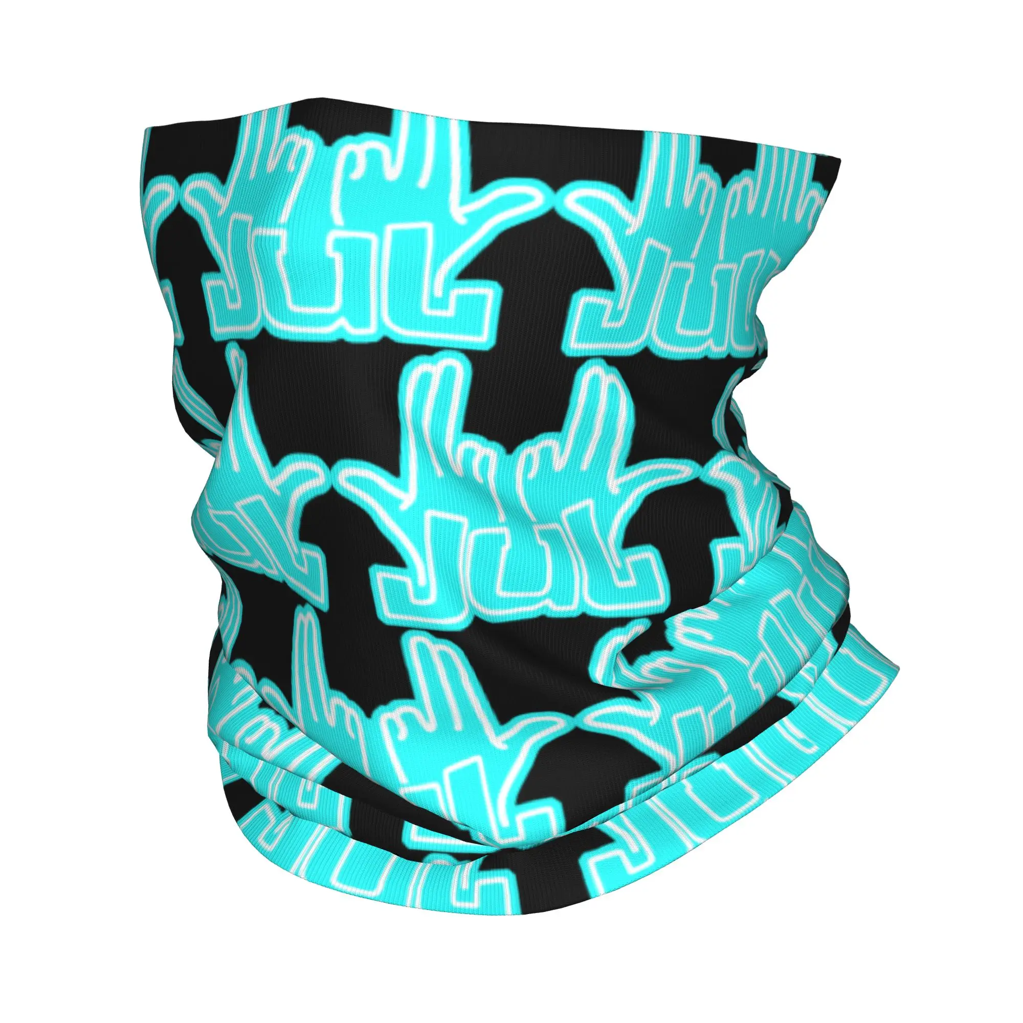 Custom Jul Rock Punk Logo Singer Neck Gaiter Women Men UV Protection Winter Rapper Bandana Scarf for Cycling