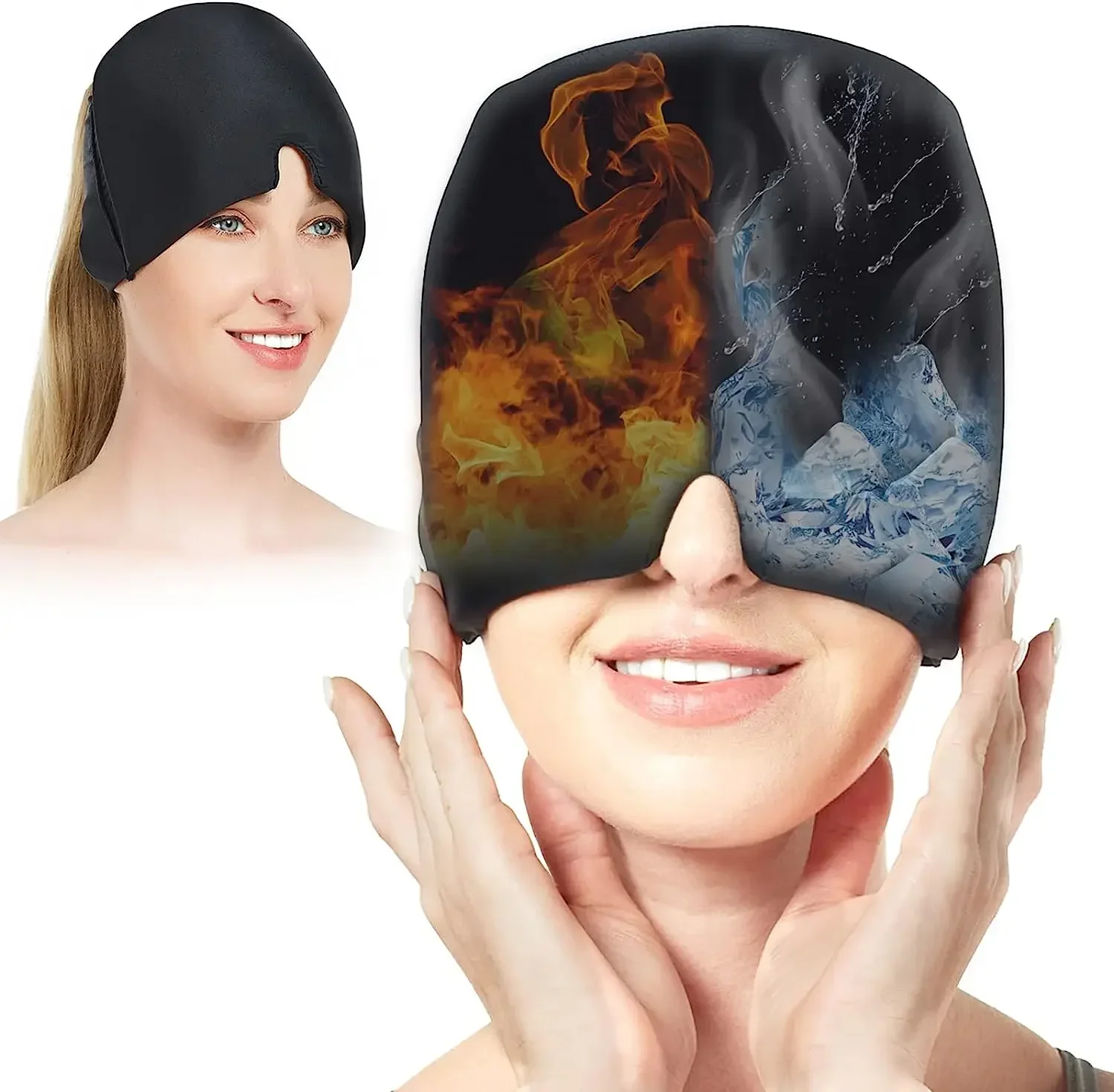 New Migraine Relief Hat headache hat Gel Hot Cold Therapy Ice Cap For Relieve Pain Ice Hat Eye Mask Stress Pressure Pain Relief