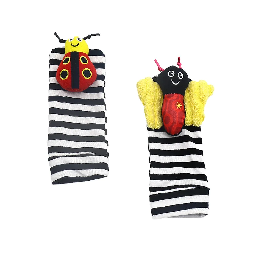 Orologio da bambino con calzini Giocattolo sonaglio per bambini Cartone animato per bambini Campana da polso per animali Giocattolo Regalo per feste Set di calzini Regali di Natale