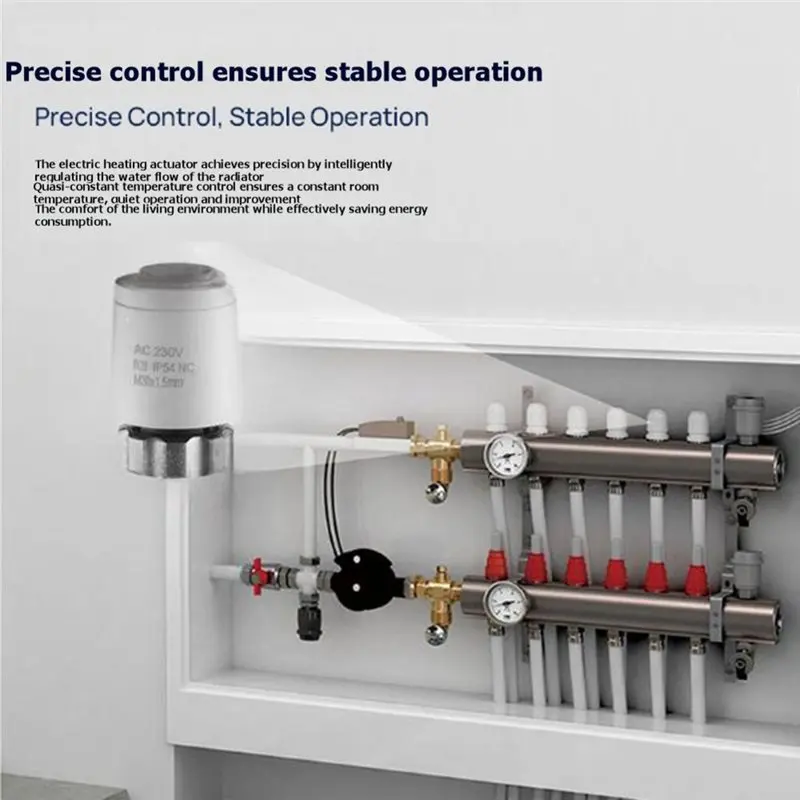 DT39 230V Electric Heating Actuator Normally Closed for Underfloor Heating, Thermal Valve Actuator for Floor Heating Systems
