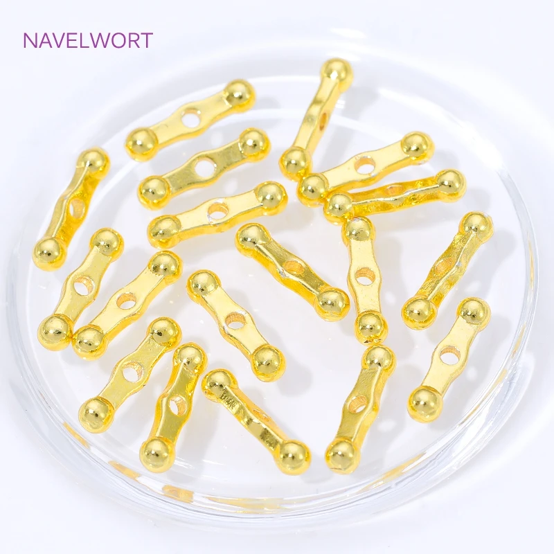 فاصل خرز مطلي بالذهب عيار 18 قيراط للسوار، شريط فاصل نحاسي، فاصل للخرز، صناعة المجوهرات بنفسك، مواد للمجوهرات