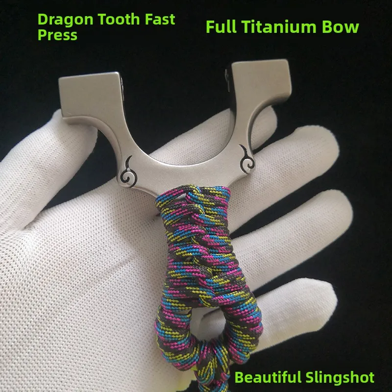arc-et-fleches-en-alliage-de-titane-motif-« dents-de-dragon »-jouet-de-tir-en-exterieur-bande-en-cuir-plat-boucle-noire-haute-precision-modele-traditionnel