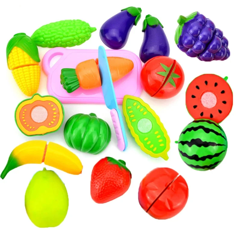 Babys pielzeug so tun, als würde man Essen spielen Obst Gemüse schneiden Spielzeug Küche Spielset für Kinder Geschenk Montage Rollenspiel Lernspiel