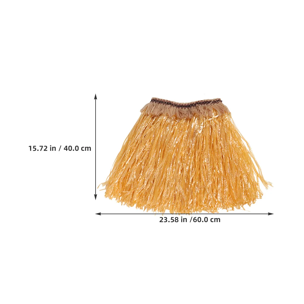 2Sets Hawaiian Grass Skirt Set Colorful Comfortable Hula Skirt Outfit for Luau Party Beach Festival Dance Costume Women