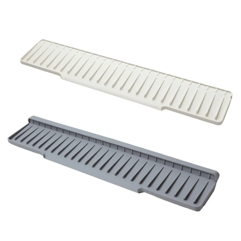 Silicone Sink Water Absorbent Tray Anti-slip Splash-proof Kitchen Sink Tea Cup Holder Kitchen Slope Sink Drain Pad Narrow Edge