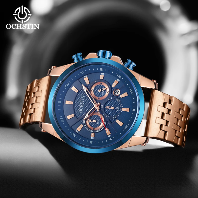 OCHSTIN Tactical Navigator All-match Quartz Watch Men's Stainless Steel Strap Stable Multifunctional Quartz Movement Wrist