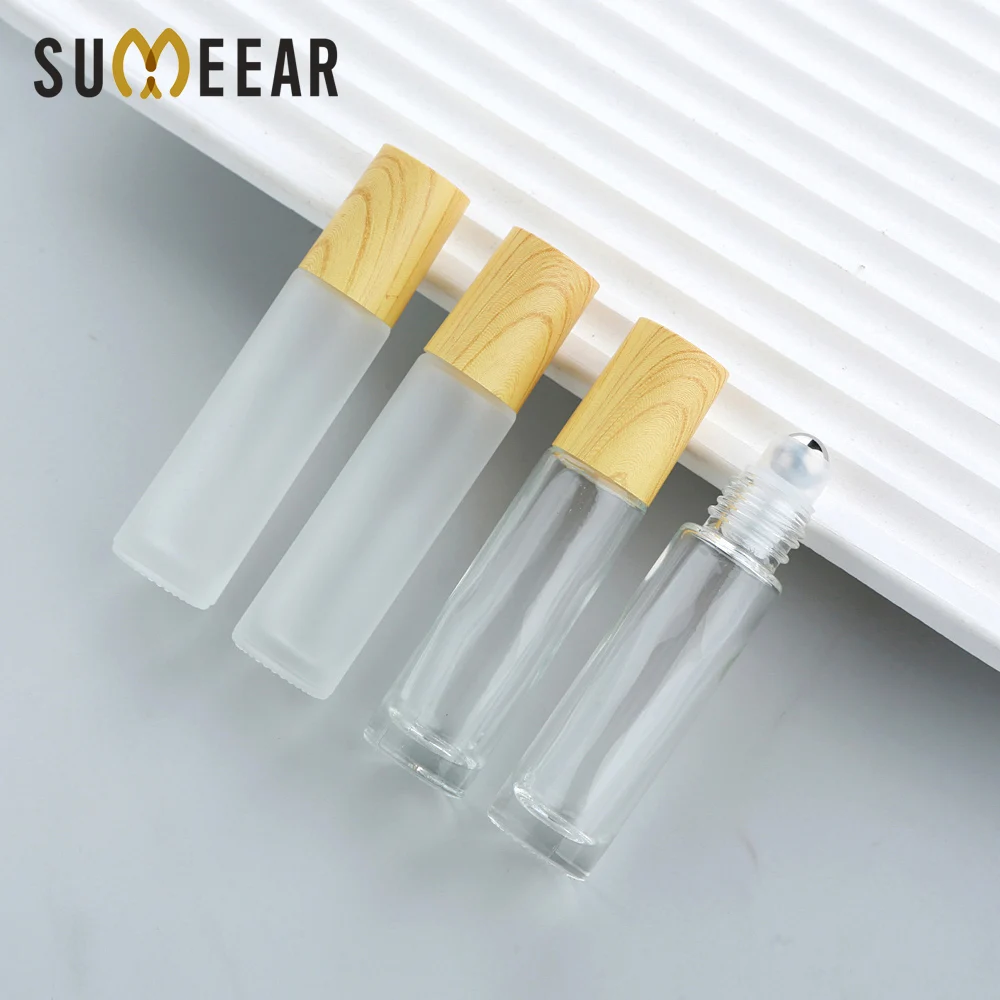 20/30Pcs 10ml Thick Glass Roll on Bottle Essential Oils Frosted perfume bottle Refillable Perfume Bottles with Roller Ball