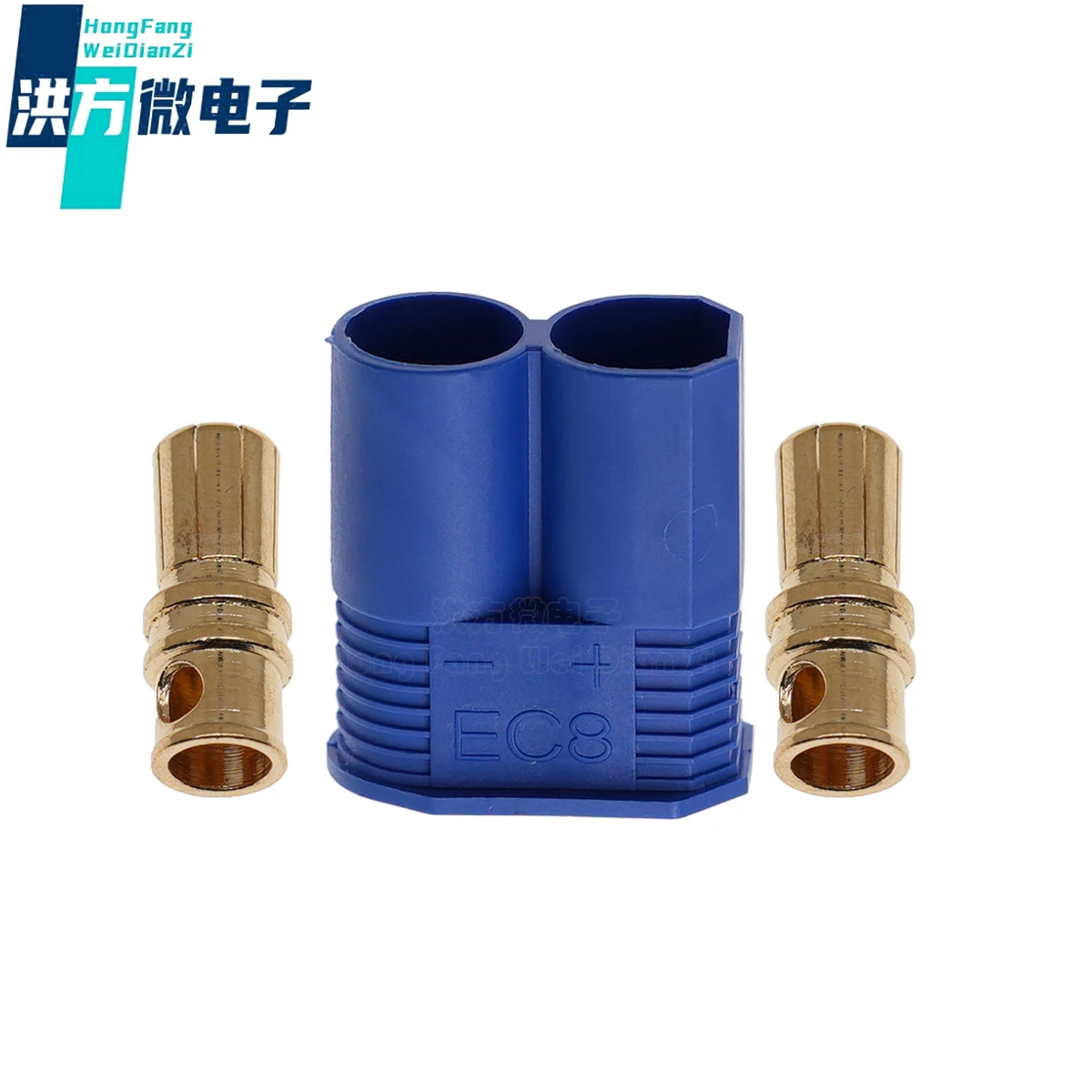 5PCS original,   EC8,aeromodelling banana plug, cable, welding,100A, Blue， Female terminal, male housing, UL94VO, PA. EC8-M