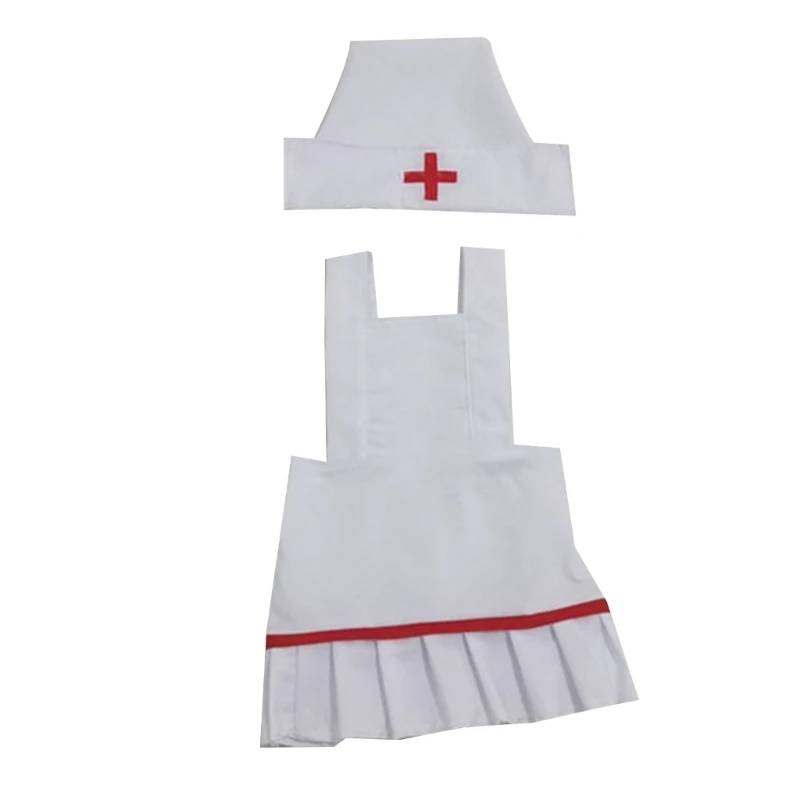 Newborn Nurse Costume Hat Clothing Set Photo Shooting Clothes Photo Props 0-12M Baby Photography Outfit Baby Shower Gift P31B