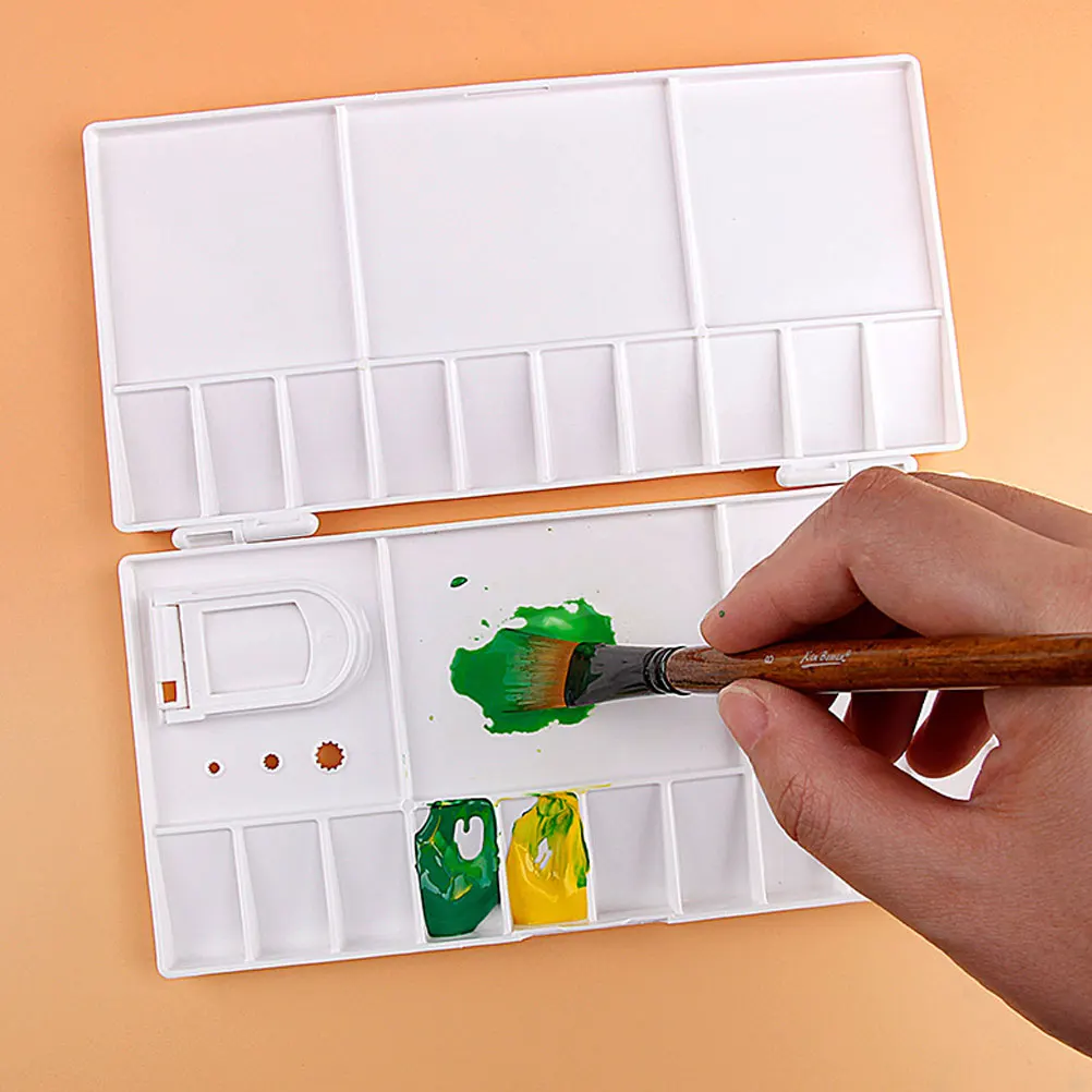 

2 Pcs Acrylic Paint Box Watercolor Palette Empty Portable Case Mixing Tray for Painting Color Art Pigment Student