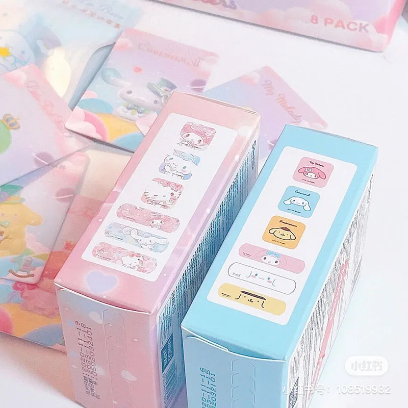 Hello Kitty Sanrios Kit Band Aid My Melody Anime 50Pcs Waterproof Adhesive Bandages Wound Plaster First Aid Emergency Stickers