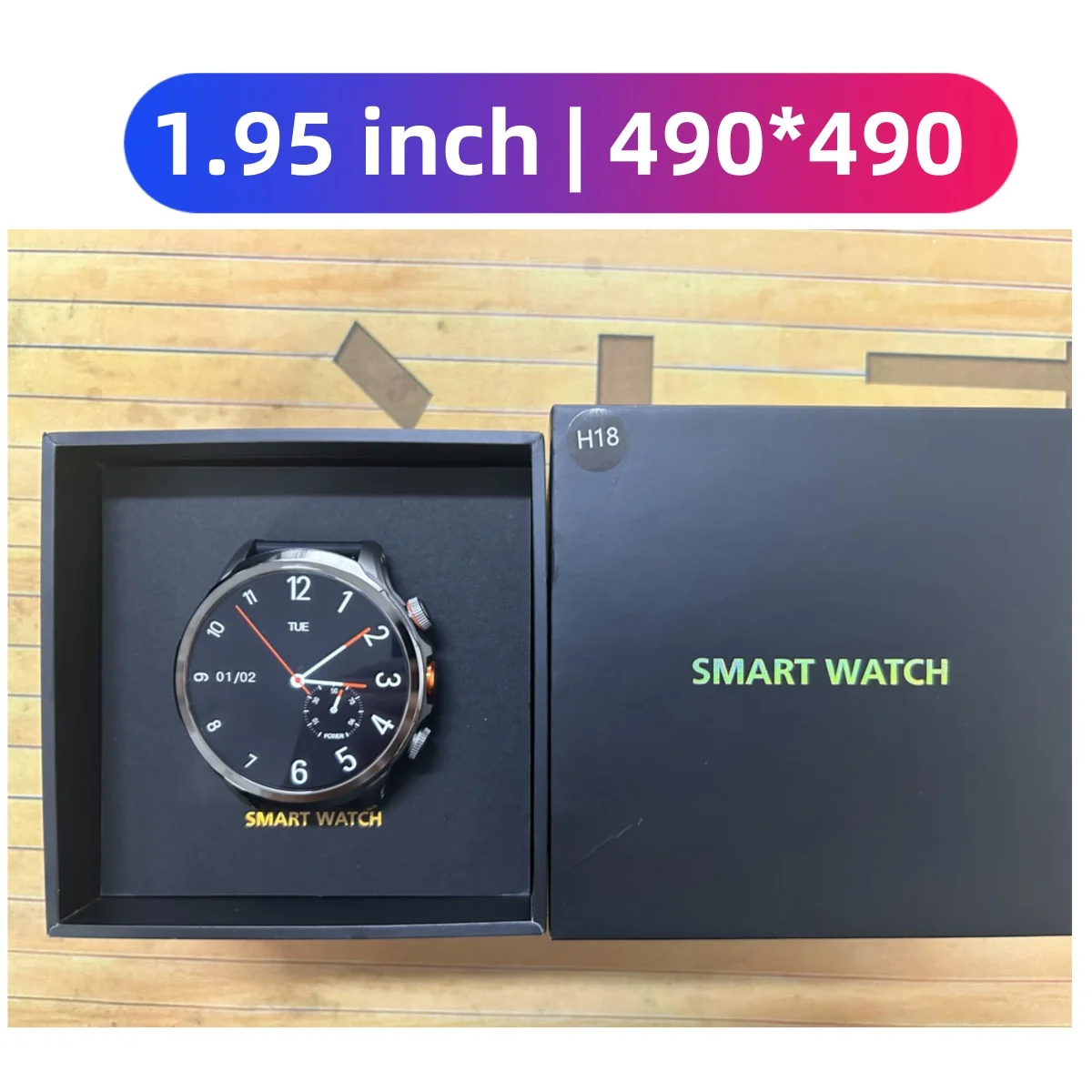 8+128GB H18 Smart Watch 4G Android 1100Mah Battery Google Play Store Heart Rate 1.95 inch Large Screen GPS WIFI Smartwatch Men