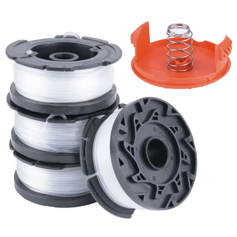 Newly Trimmer Spool 4 Pack & Cap & Spring Replacement For Black Decker Cap Spring Lawn Mower Grass Trimmer Accessories