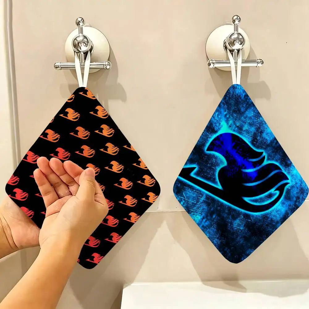 Fairy Tail Japanese Multi-scene Polyester Cotton Towel, Hanging Hand Wiping Cloth for Kitchen Bathroom Hotel